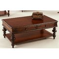 Progressive Furniture Progressive Furniture P587-01 Mountain Manor Traditional Style Rectangular Castered Cocktail Table; Heritage Cherry P587-01